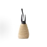 PRADA lettered, embroidered and woven single-shoulder crossbody handbag, small size for women, beige and black